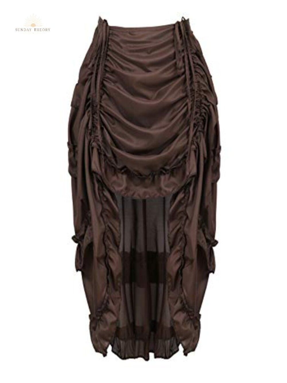 Steampunk High Low Skirt 4 Tier Ruffles Adjustable Waist Cosplay Pirate
